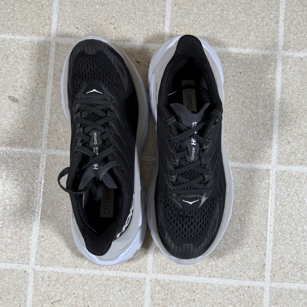 Hoka One One Clifton Edge Black White Women's Sz 6.5 Running Shoes 1110511-BWHT - Picture 6 of 8